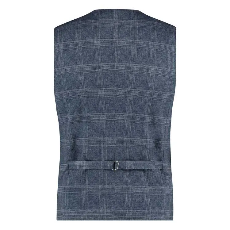 A Fish Named Fred Gilet Ruit waistcoat check Marine