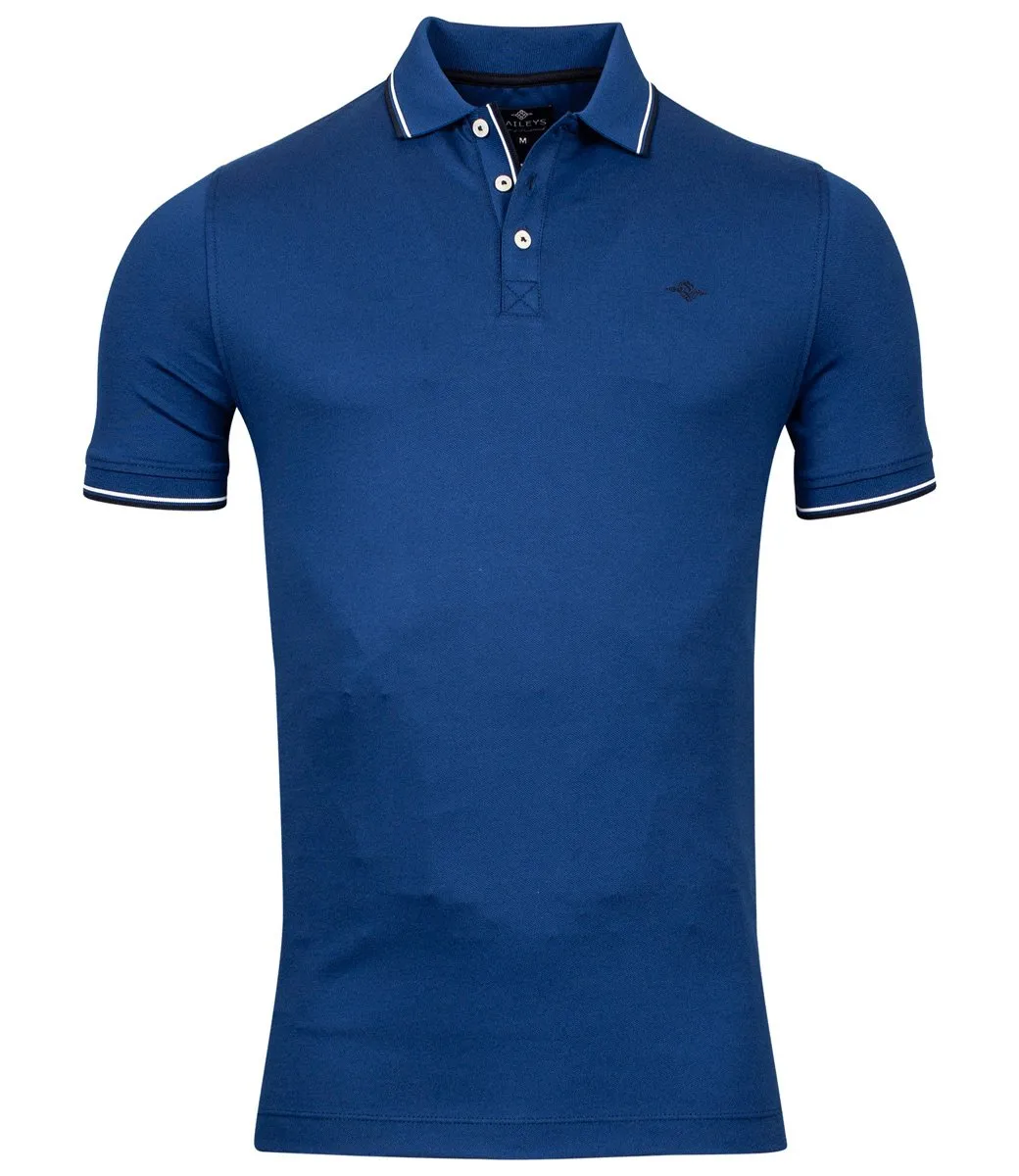BAILEYS 21521319 HEREN POLO KOBALTBLAUW LIMOGES BLUE MET WITTE DETAILS