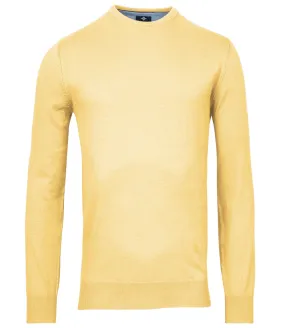 Baileys 218200-503 heren ronde hals trui licht geel 100 procent pima katoen