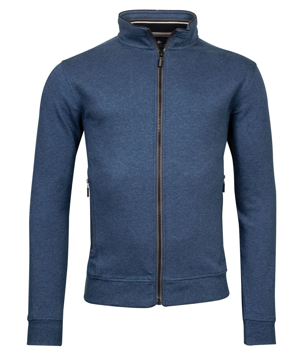 BAILEYS 222244535 BAILEYS HEREN SWEAT VEST JEANS BLAUW JEANS BLUE RITSEN