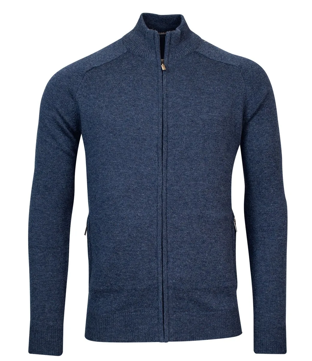 BAILEYS 320096675 HEREN VEST JEANS BLAUW RITSEN LAMSWOL