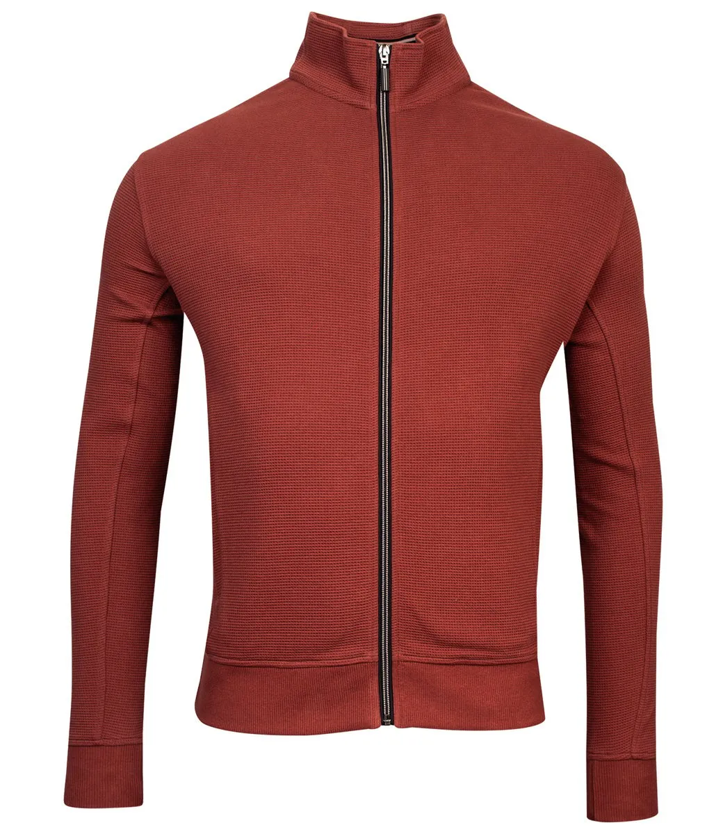 BAILEYS 32229338 HEREN SWEAT VEST STEEN ROOD STRUCTUUR RITS EN ZAKKEN
