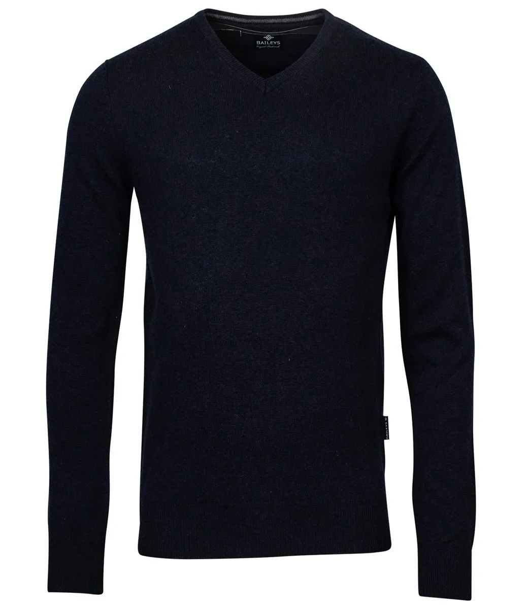 BAILEYS DONKERBLAUW VHALS HEREN TRUI BASIS LAMSWOOL VNECK PULLOVER