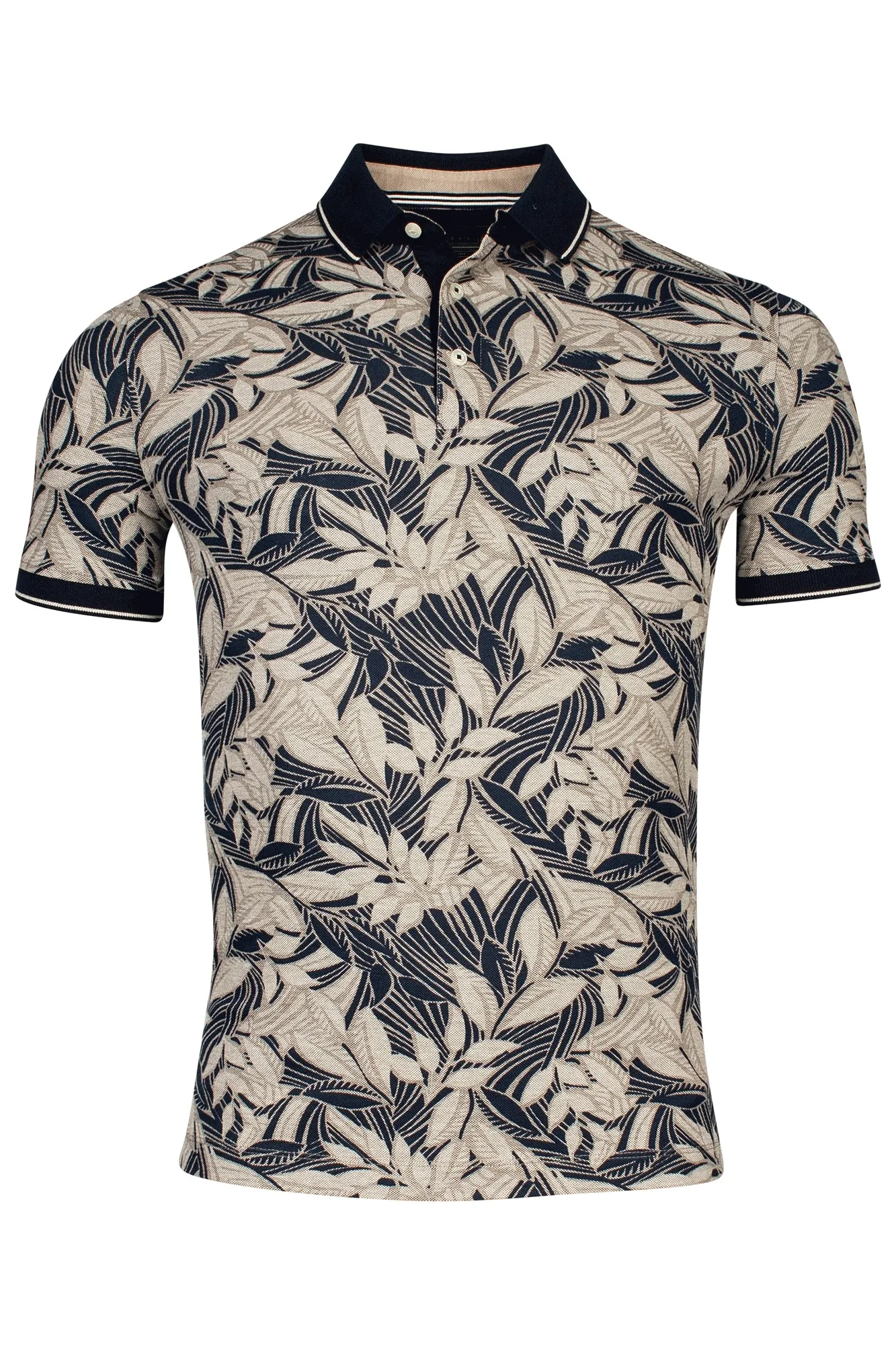 BAILEYS PIQUé POLOSHIRT MET BLADER PRINT  BLUE