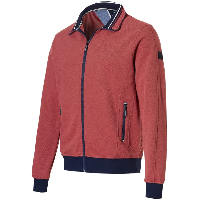 Baileys vest met rits mini stipjes Steenrood