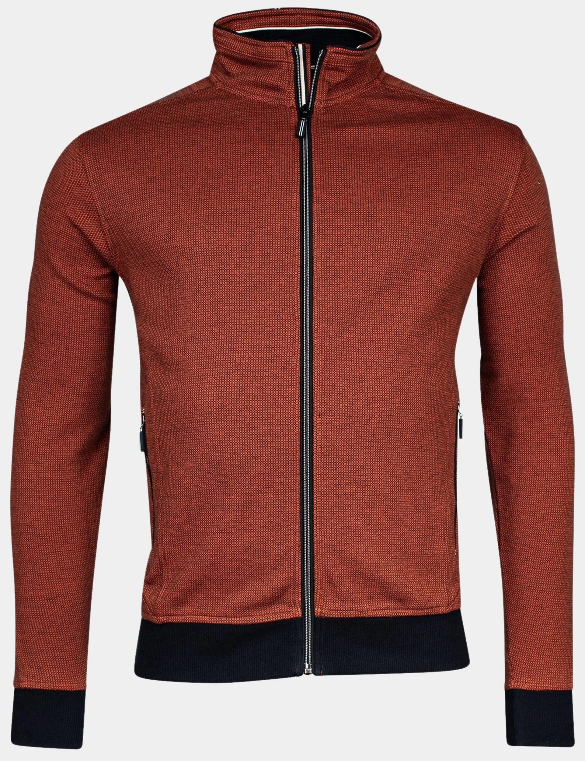 BAILEYS VEST ORANJE SWEAT CARDIGAN ZIP 2TONE JACQ 412237/29