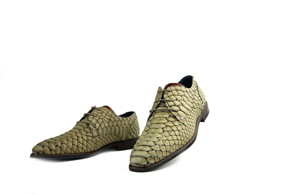 Berkelmans Veterschoen Cartagena Reptile Beige Zulu
