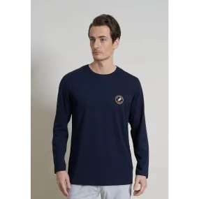 Blauw pyjamashirt lange mouwen A Fish named Fred