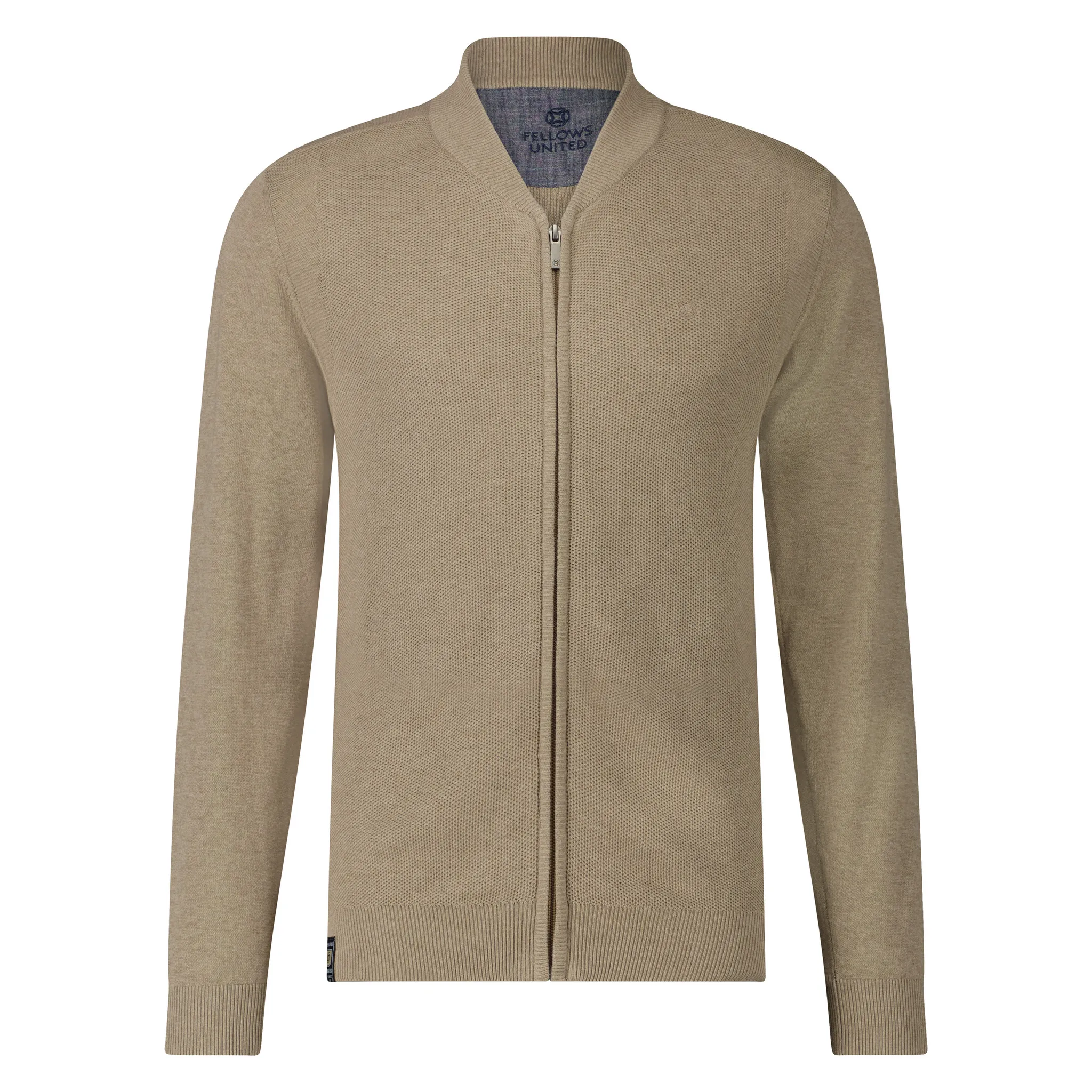 FELLOWS UNITED CARDIGAN HONEYCOMB BOMBER COLL MID BROWN (31.1111 143)