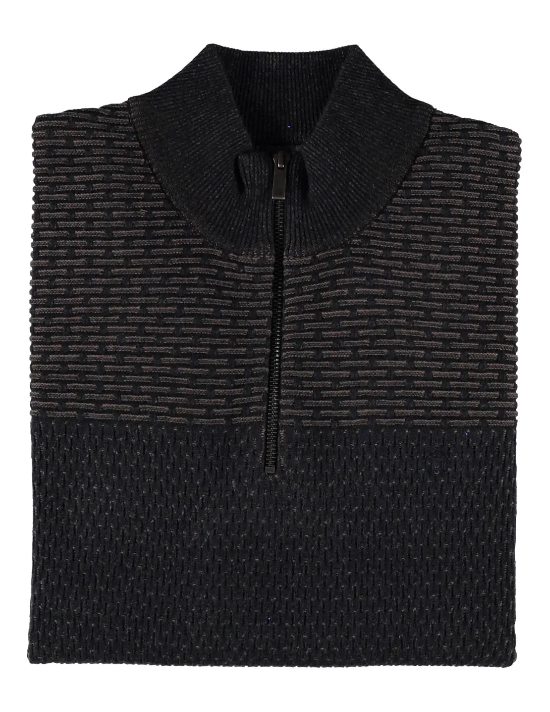 FELLOWS UNITED PULLOVER HALF ZIP PLATED 2 STR BROWN (32.1124  140)