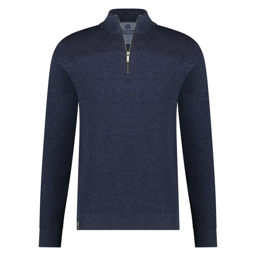 FELLOWS UNITED PULLOVER HALF ZIP ROUGH TWILL NAVY (32.1115  110)
