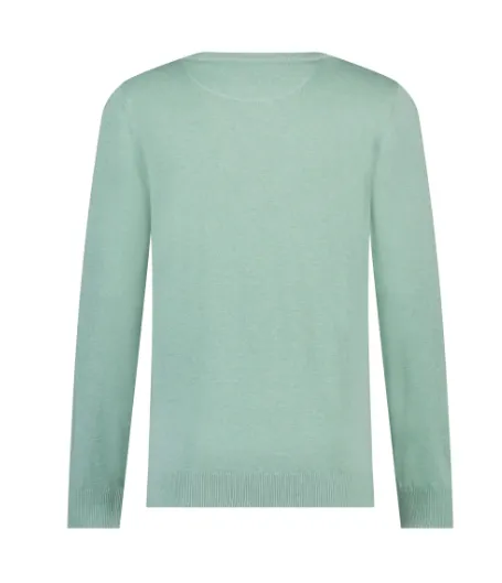 FELLOWS UNITED PULLOVER VNECK ICONIC BASICS MID GREEN (99.1102 175)