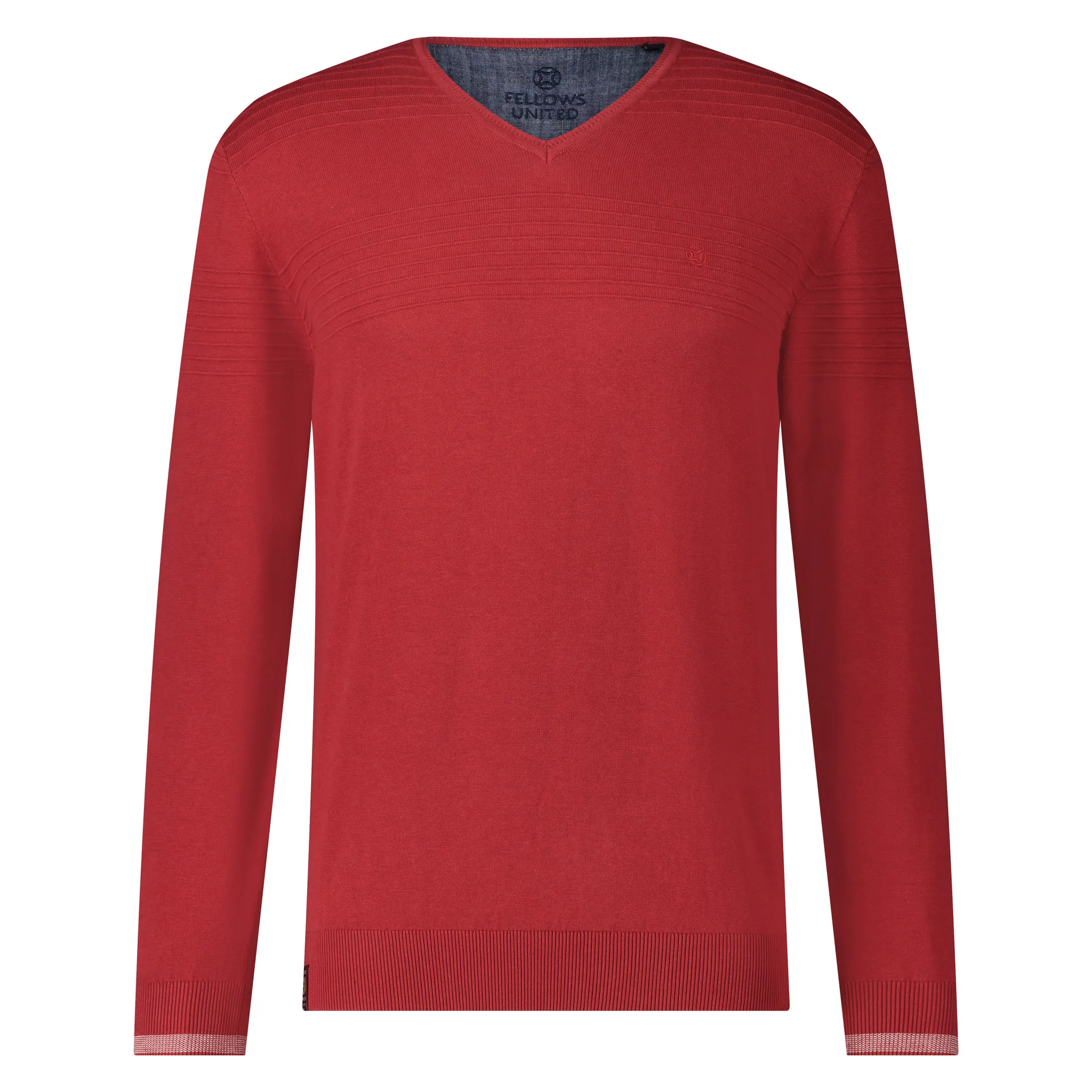 FELLOWS UNITED PULLOVER VNECK RIB DETAILS RED (31.1113 185)
