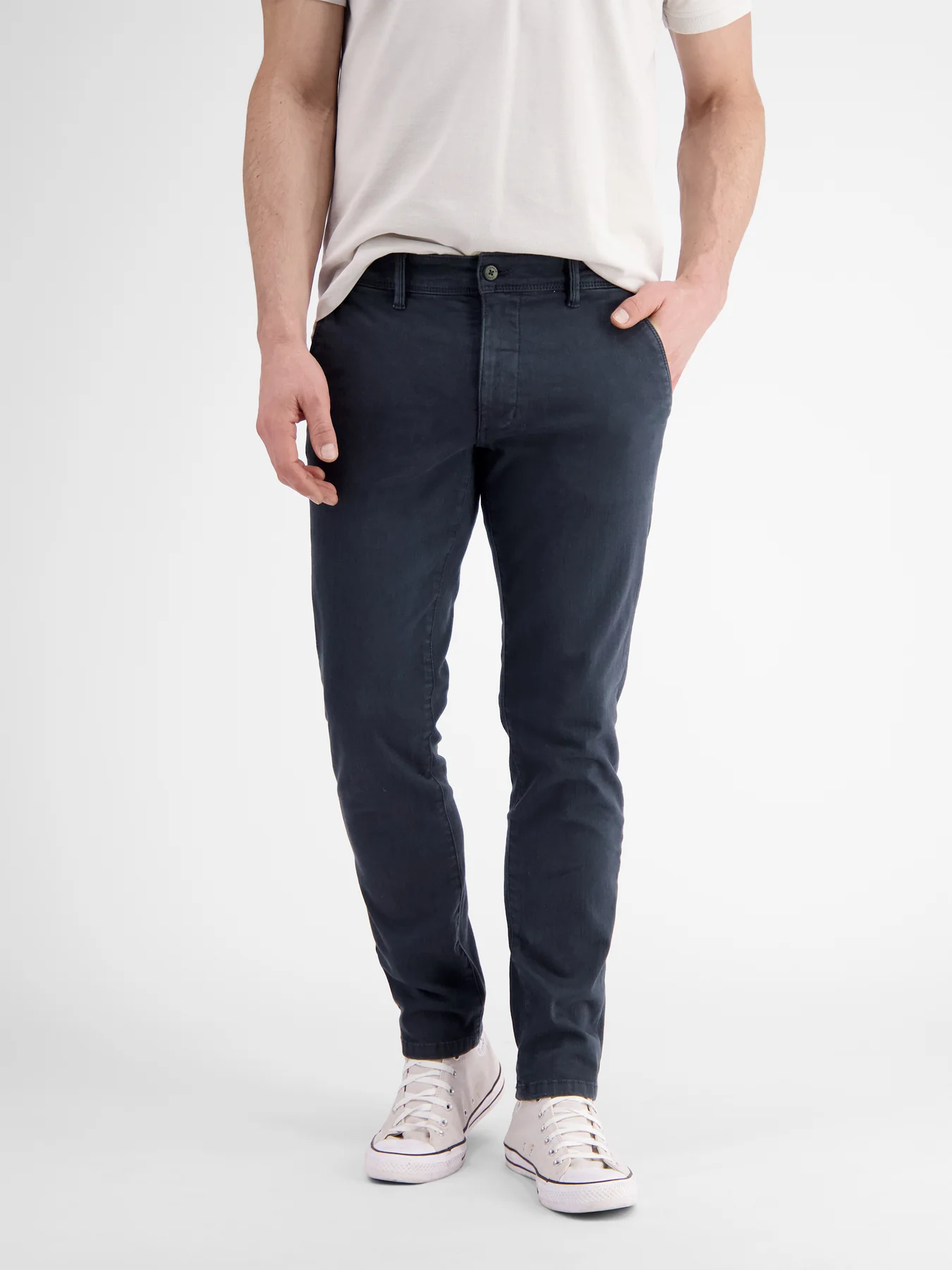 LERROS CHINO IN ZACHTE HYPERFLEX STRETCH KWALITEIT  CLASSIC NAVY