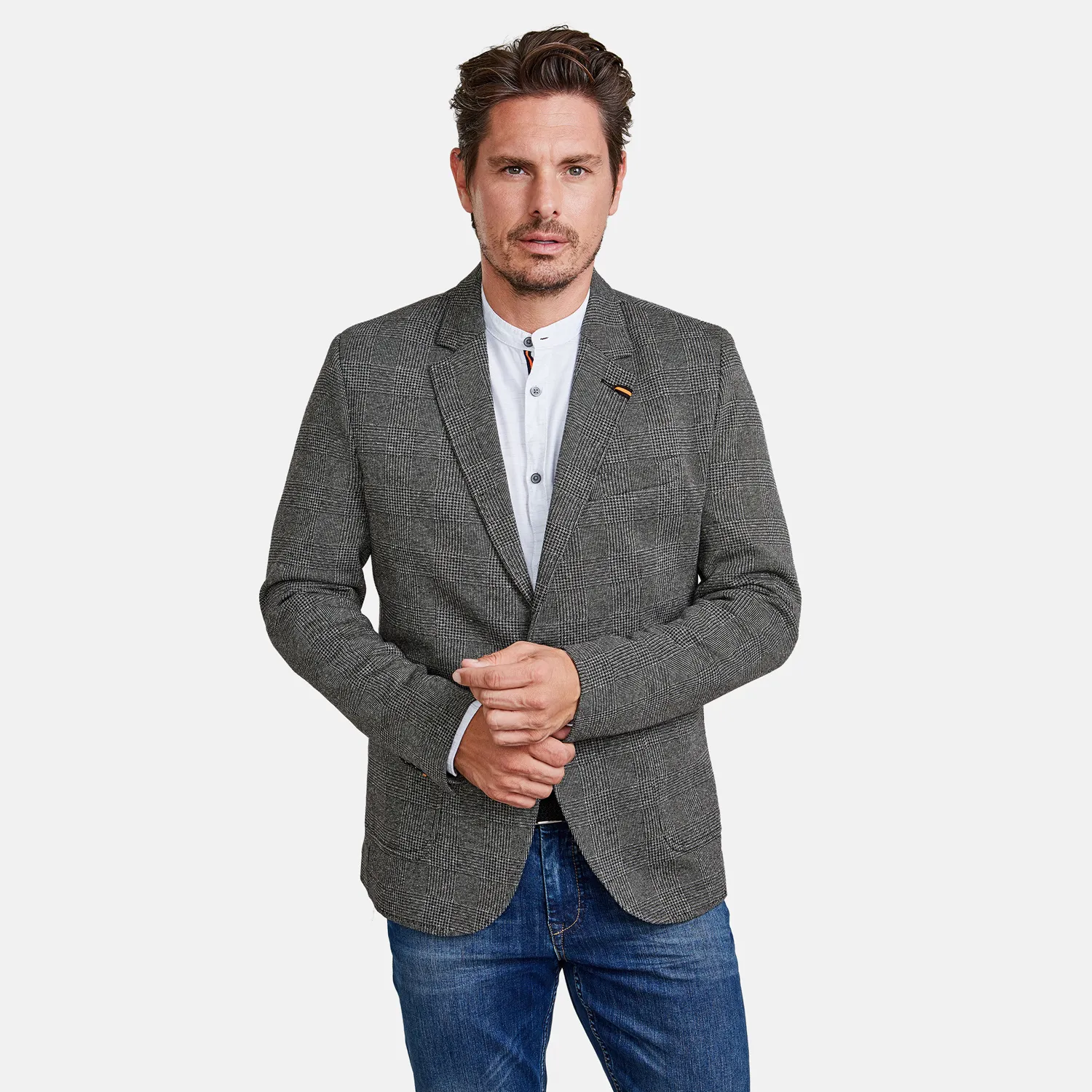 LERROS GLENCHECK BLAZER  CEMENT GREY