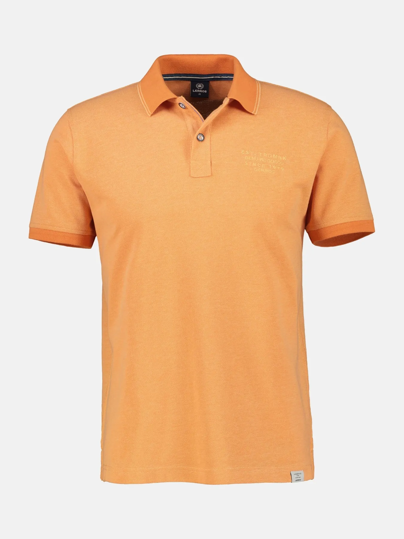 LERROS POLOSHIRT IN GEMêLEERDE LOOK  MELLOW PEACH