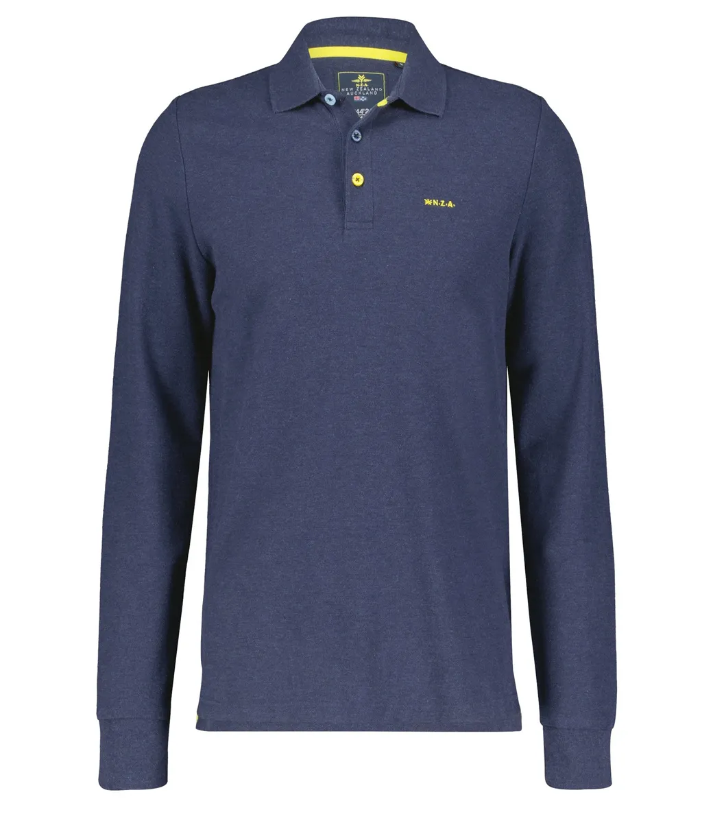 New Zealand Auckland 23GN221 Whitcombe donker jeans blauw polo lange mouw NZA polo long sleeve